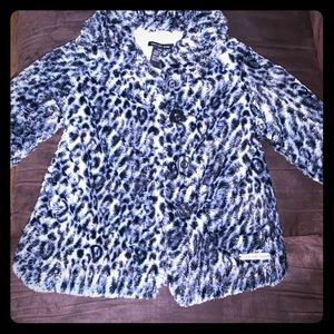 Black and white faux fur coat , worn twice